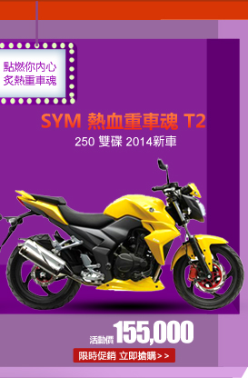 SYM三陽 熱血重車魂 T2 250 雙碟 2014新車