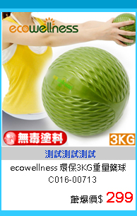 【ecowellness】環保3KG重量藥球C016-00713
