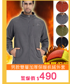 男款雙層加厚保暖抓絨外套 E001-06